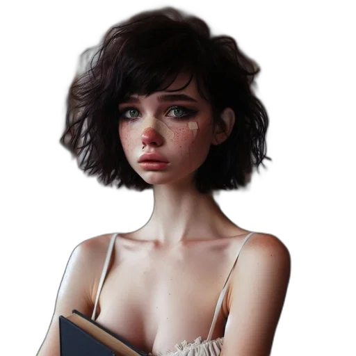dress, face, hair, robot transparent PNG cut-out
