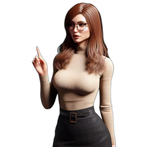 staff, dress, concept art, 3d render transparent PNG cut-out