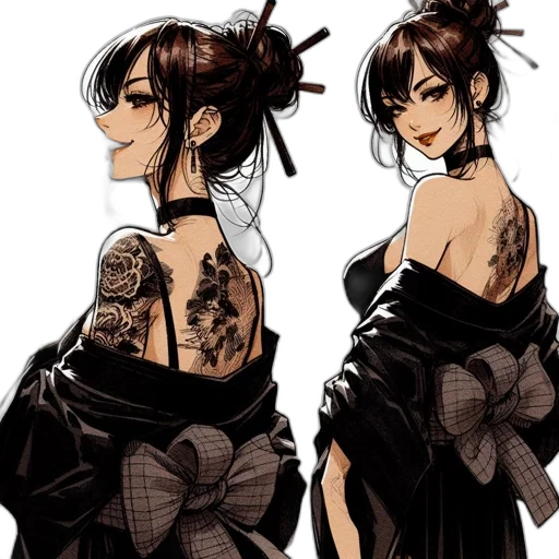 dress, concept art, comic book art, anime transparent PNG cut-out