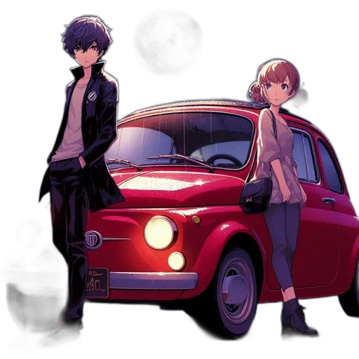 car, concept art, anime, pixel art transparent PNG cut-out