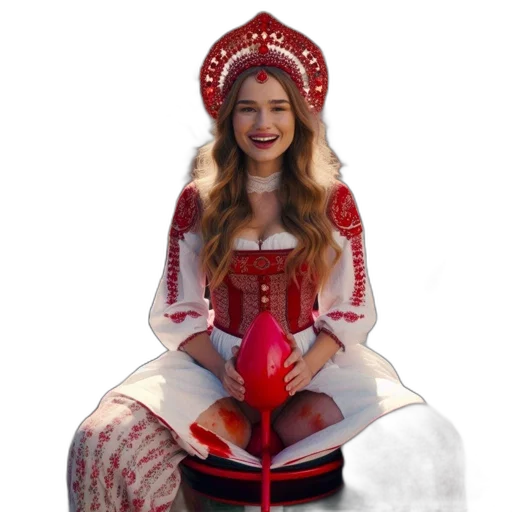 dress, crown, face, staff transparent PNG cut-out