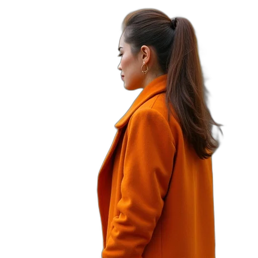 jacket, staff, dress, hair transparent PNG cut-out