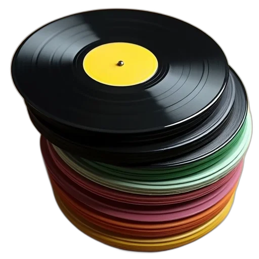 3d render, colorful, stack, vinyl transparent PNG cut-out