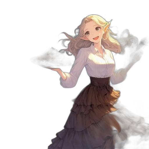 dress, staff, concept art, fantasy art transparent PNG cut-out