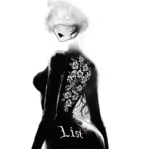 dress, jacket, mask, hair transparent PNG cut-out
