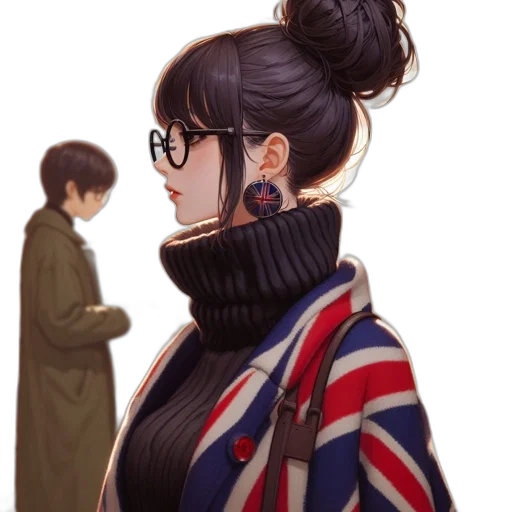 jacket, face, crown, staff transparent PNG cut-out