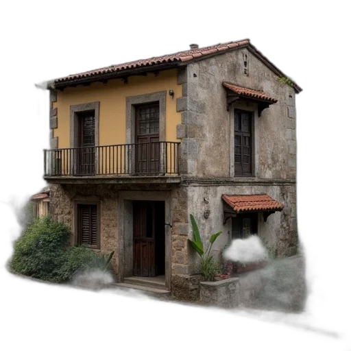 building, umbrella, photorealistic, 3d render transparent PNG cut-out