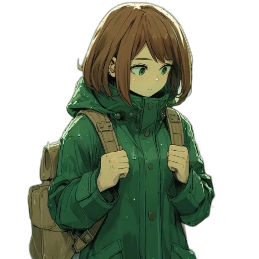 jacket, face, staff, weapon transparent PNG cut-out