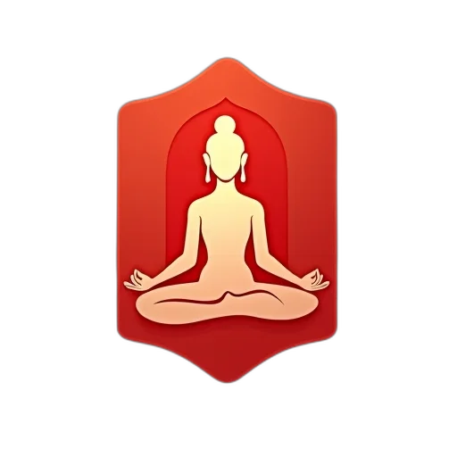 3d render, yoga, symbol, red transparent PNG cut-out