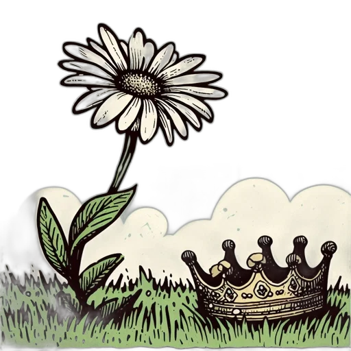 crown, flower, concept art, watercolor transparent PNG cut-out