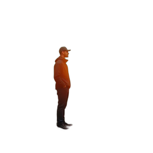 staff, jacket, hat, robot transparent PNG cut-out