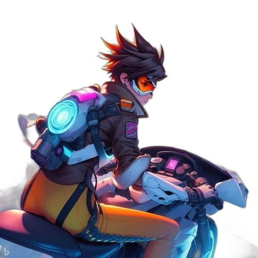robot, weapon, jacket, staff transparent PNG cut-out
