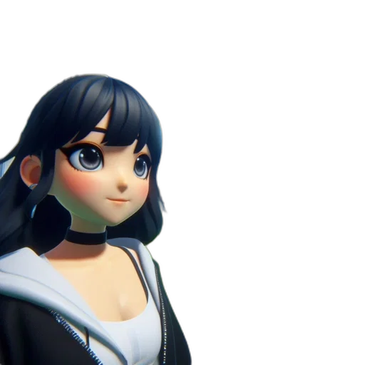face, staff, 3d render, anime transparent PNG cut-out