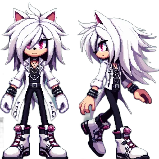 concept art, pixel art, 3d render, anime transparent PNG cut-out