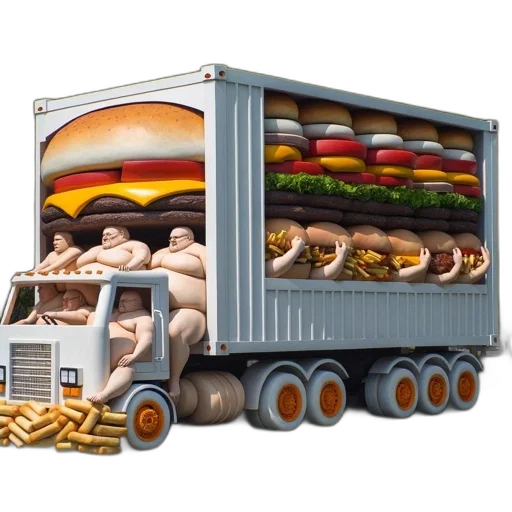 food, car, concept art, photorealistic transparent PNG cut-out