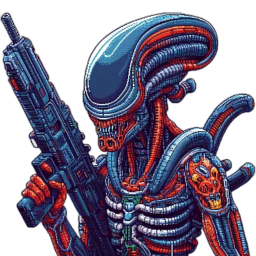 robot, creature, weapon, jacket transparent PNG cut-out