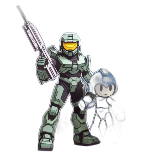 robot, weapon, concept art, pixel art transparent PNG cut-out