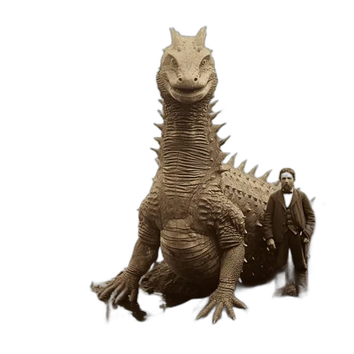 dragon, animal, creature, staff transparent PNG cut-out