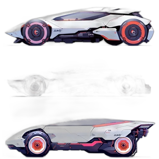 car, weapon, concept art, 3d render transparent PNG cut-out