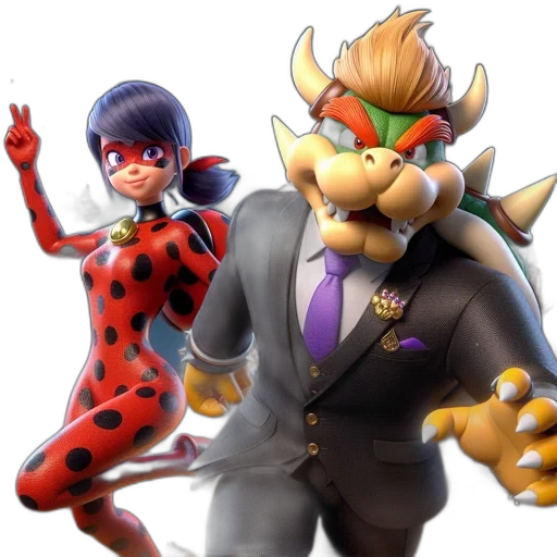 concept art, 3d render, two, animated transparent PNG cut-out