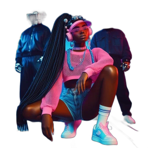 jacket, vaporwave, cyberpunk, neon lights transparent PNG cut-out