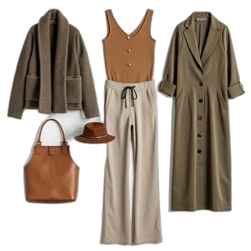 jacket, earth tones, monochrome, golden transparent PNG cut-out