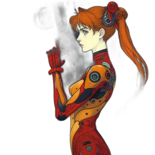 robot, staff, dress, concept art transparent PNG cut-out