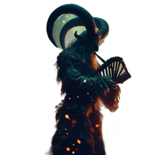 hat, staff, mask, dress transparent PNG cut-out