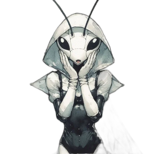 robot, mask, creature, jacket transparent PNG cut-out