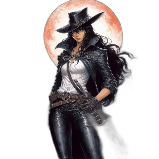 hat, jacket, staff, fantasy art transparent PNG cut-out