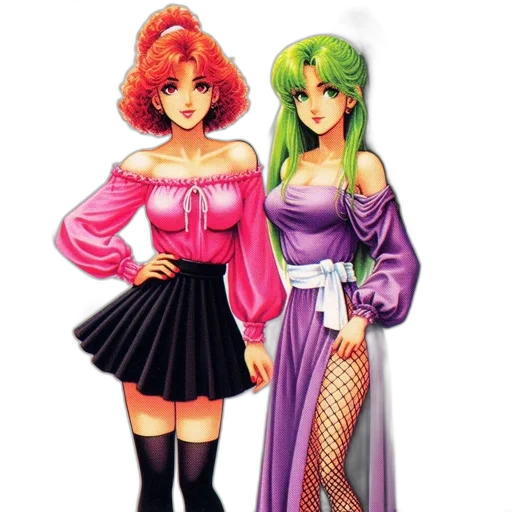 dress, vaporwave, concept art, pixel art transparent PNG cut-out