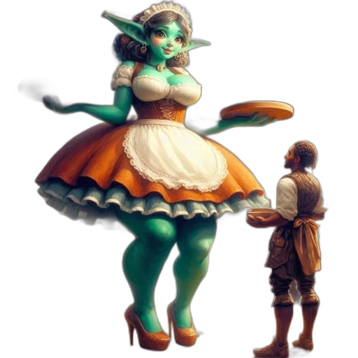 dress, staff, robot, weapon transparent PNG cut-out