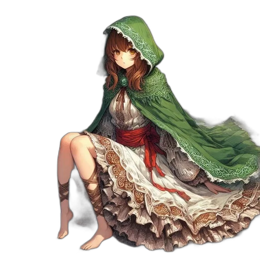 dress, hat, jacket, dragon transparent PNG cut-out