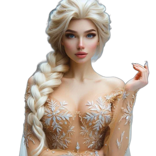 dress, jewelry, crown, fantasy art transparent PNG cut-out