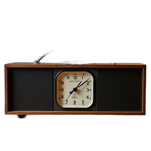 logan, clock, radio, oak transparent PNG cut-out
