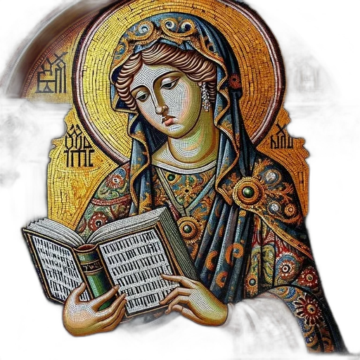 elaborate, mosaic, portrays, seated transparent PNG cut-out
