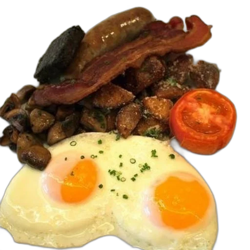 food, photorealistic, plate, breakfast transparent PNG cut-out