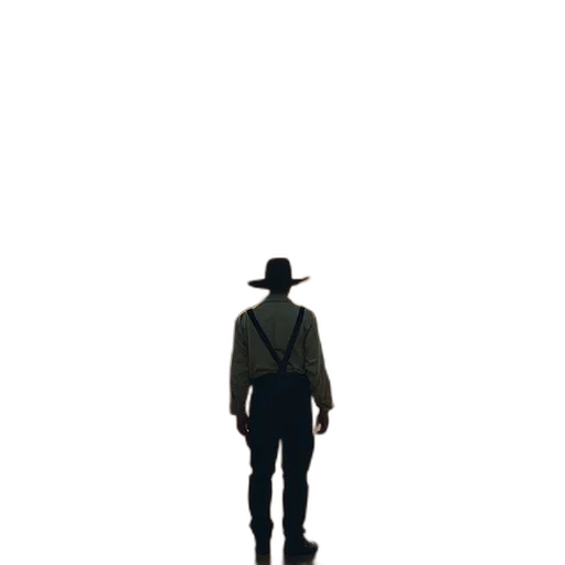hat, jacket, staff, robot transparent PNG cut-out