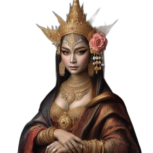 crown, jewelry, staff, face transparent PNG cut-out