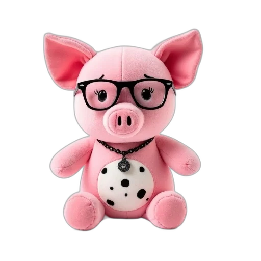animal, 3d render, pink, plush transparent PNG cut-out