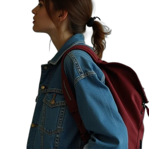 jacket, face, staff, hair transparent PNG cut-out
