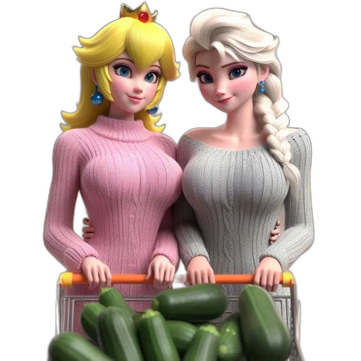 dress, food, crown, 3d render transparent PNG cut-out