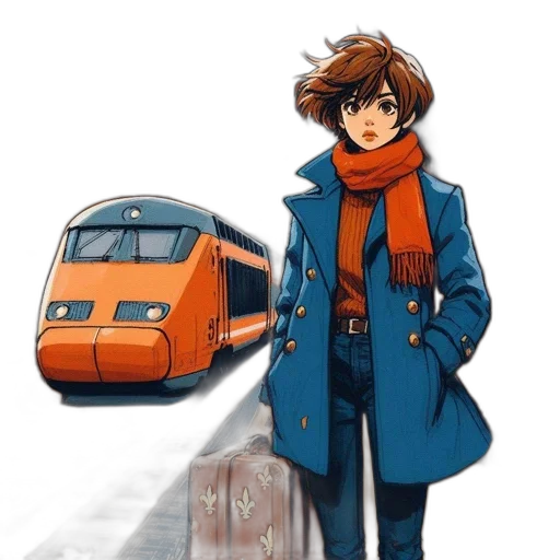 jacket, robot, face, umbrella transparent PNG cut-out