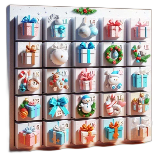 advent, calendar, featuring, days transparent PNG cut-out