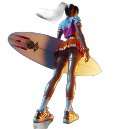 weapon, concept art, 3d render, vaporwave transparent PNG cut-out