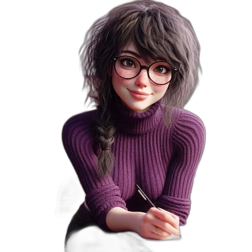 face, dress, staff, hair transparent PNG cut-out