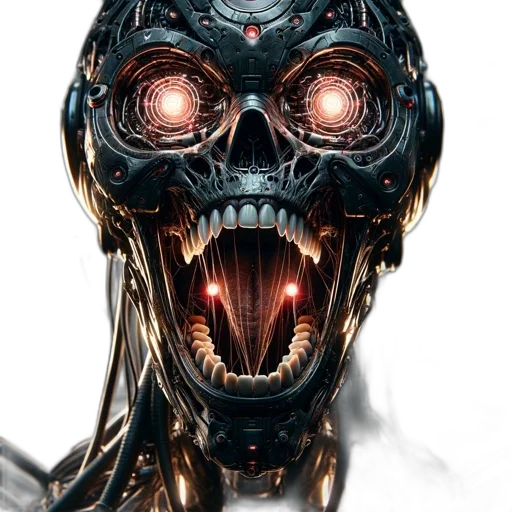 robot, face, mask, creature transparent PNG cut-out