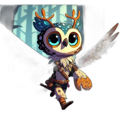 staff, mask, creature, fantasy art transparent PNG cut-out