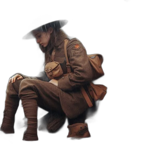 hat, jacket, weapon, staff transparent PNG cut-out