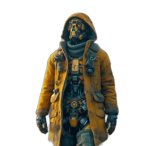 jacket, mask, weapon, face transparent PNG cut-out